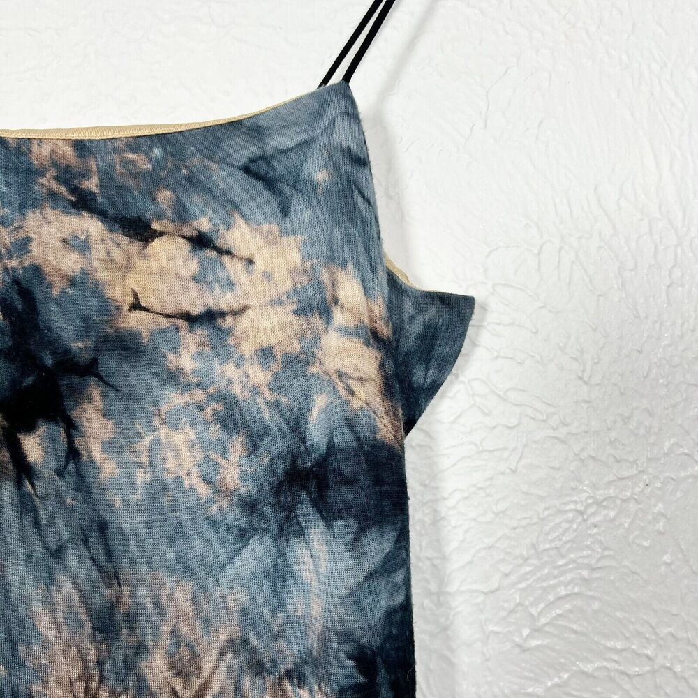 Bear Dance Women's Large Boho Tie Dye Lined Bodycon Spaghetti Strap Mini Dress - Picture 2 of 16